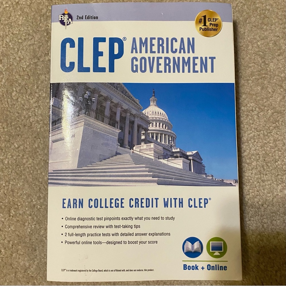 CLEP American Government Help Practice Test Study Book 2nd edition Tips